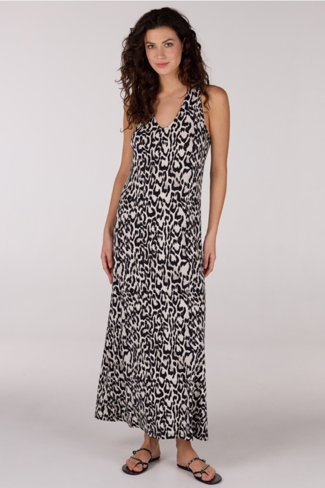 FIORA HS25 JURK VA 571 LONG SLEEVELESS 000124 LEOPARD